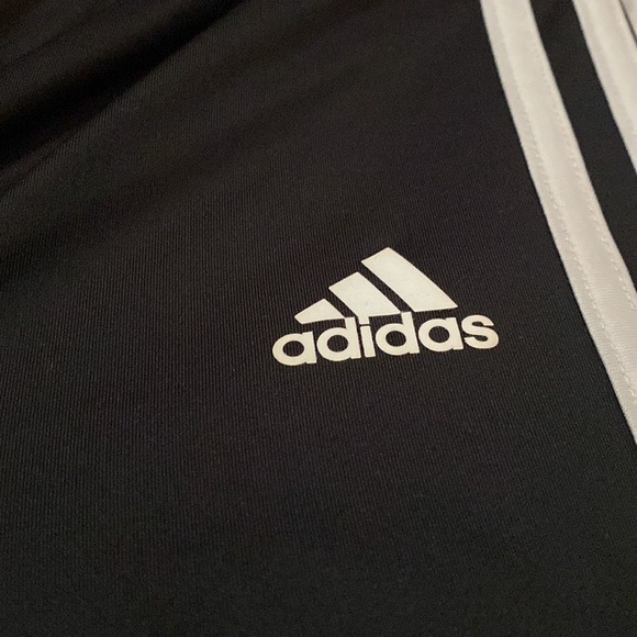 adidas kids leggings. Size-kids large/14. Color-Black with white stripes. - Picture 2 of 3